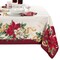 Threadmade Home Poinsettia Garlands Engineered Tablecloth, Multicolor - 60"W x 144"L